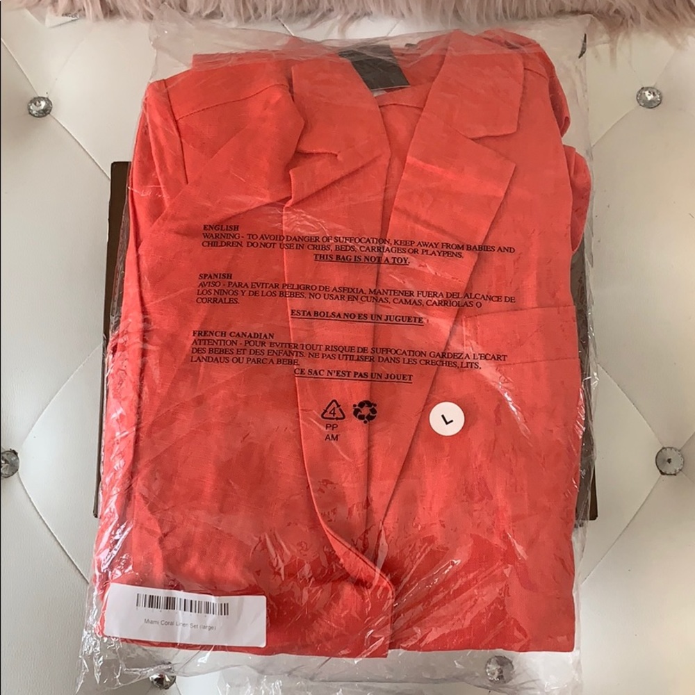 NWT JLUXLABEL Miami Coral Liner Blazer & Short Set - Picture 15 of 16